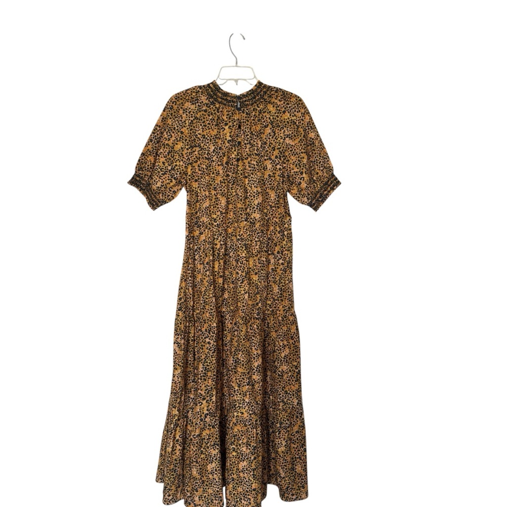 Saylor Large Kirstin Leopard Print Tiered‎ Cotton Maxi Dress Boho Chic - Picture 5 of 12